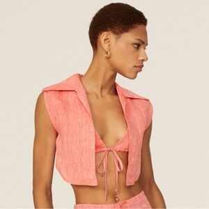 Matthew Bruch Vest‎ with Triangle Top in Red Melange size 1 / US XS